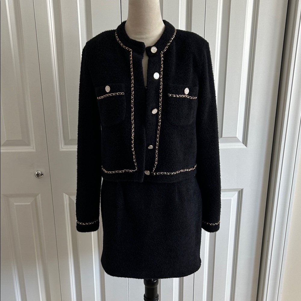 Endless Rose Black Dress with Blazer with Chain Accents. Size M